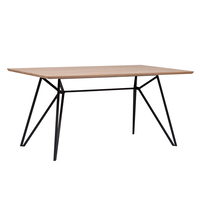 BOGARD TABLE METAL OAK LIGHT MDF WITH PAPER VENEER BLACK E1 PRC