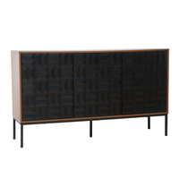 ZUMA SIDEBOARD MELAMINE WALNUT BLACK METAL 148x40x