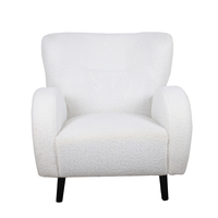 ONE & ONLY ARMCHAIR FABRIC WHITE WOOD BLACK E1 PRC