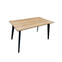 GRIF TABLE MELAMINE NATURAL METAL BLACK 140x80x75 E1 PRC