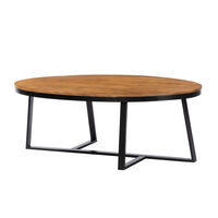 OVO COFFEE TABLE WOOD ACACIA WALNUT METAL BLACK 121x71xH44cm IN