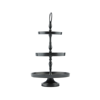 SERVIR STAND 3LEVELS ALUMINIUM BLACK 20x20xH35cm I