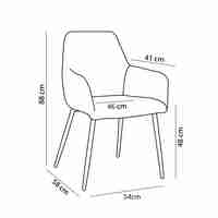 STONE CHAIR ARMCHAIR EASY CLEAN FABRIC ALMOND GREEN METAL BLACK E1 PRC