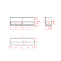 TOWN TV STAND MELAMINE SONOMA WHITE MARBLE 145x39xH50cm E1 EU