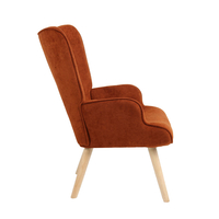 AMICA ARMCHAIR FABRIC TERRACOTTA WOOD NATURAL E1 P