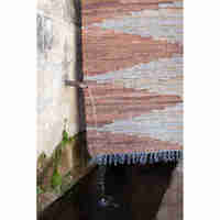 FLAME CARPET LEATHER BROWN BEIGE 60x90cm IN