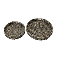 SALV TRAY SET 2PCS HYACINTH IRON NATURAL BLACK D50