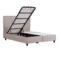 DEAL SET BED WITH STORAGE AND MATTRESS FABRIC BEIGE E1 TR