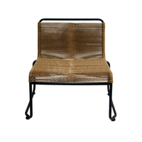 CORD ARMCHAIR PE IMITATED GRASS WOVEN NATURAL BLACK 73x64xH71cm PRC