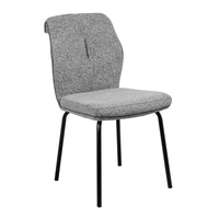 KOBI CHAIR FABRIC GREY LIGHT METAL BLACK MATTE E1 PRC