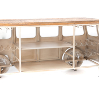 PEACE VAN CONSOLE BAR METAL YELLOW WHITE WOOD MANGO 221x62xH97cm IN