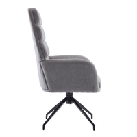 GIRAR ARMCHAIR SWIVEL FABRIC GREY METAL BLACK PRC