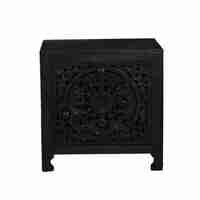 VOLCANO NIGHTSTAND 1DOOR 1DRAWER WOOD MANGO BLACK IN