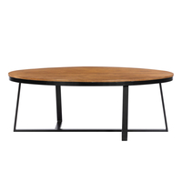 OVO COFFEE TABLE WOOD ACACIA WALNUT METAL BLACK 121x71xH44cm IN
