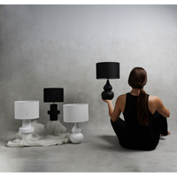 CLOQUE LAMP TABLE CERAMIC FABRIC WHITE WHITE 15x15