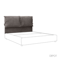 MOUSSE HEADBOARD AND BASE FABRIC WOOD PINE ANTHRACITE CHIPBOARD E1 GR