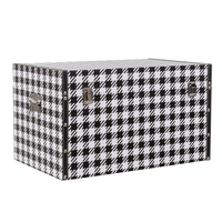FERRE CHESTS SET 4PCS CANVAS BLACK WHITE MDF 64x40xH40cm E1 PRC