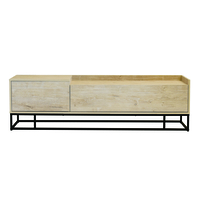 HILTON TV STAND CHIPBOARD WITH MELAMINE CARTA SONOMA DECAPE METAL BLACK 160x39,5xH45cm E1 PRC