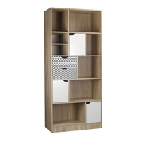MINTONI BOOKCASE CHIPBOARD WITH MELAMINE CARTA SONOMA WHITE WITH PATTERN 80x39xH180cm E1 PRC