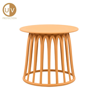 BASKET COFFEE TABLE PP MUSTARD 49.5x49.5x44 PRC