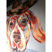 IMBA DOG 4 PAINTING CANVAS MULTICOLOR WOOD 100x100