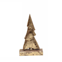 XMAS JOLLY TREE WOOD MANGO GOLD 13x6xH23cm IN