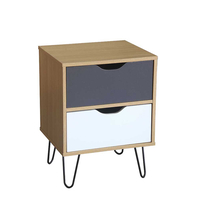 ARTIC NIGHTSTAND CHIPBOARD WITH MELAMINE CARTA SONOMA METAL GREY WHITE BLACK E1 PRC