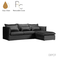 ONE ONLY SOFA CORNER RIGHT EASY CLEAN FABRIC GREY E1 EU