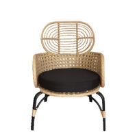 LOOM ARMCHAIR PE WOVEN NATURAL BLACK 65x69xH94cm PRC