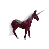 XMAS UNICORN POLYFOAM BORDEAUX WHITE GOLD 42x9,5xH