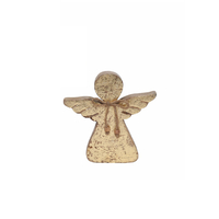 XMAS ANGY ANGEL WOOD MANGO GOLD 15x2,5xH15cm IN
