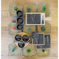 BILBAO TRAY CUTTING MARBLE BAMBOO BLACK WHITE NATU