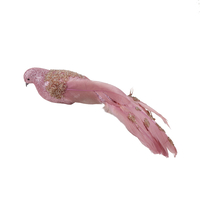 XMAS PIXIE BIRD BIRD POLYFOAM FABRIC PINK 32cm PRC