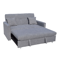 DUAL SOFA BED 2SEAT FABRIC GREY E1 PRC