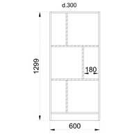 MAZE 4 60 BOOKCASE SHORT MELAMINE SONOMA GREY DARK 60x30xH130cm E1 EU