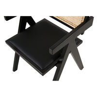SAMURAI CHAIR WOOD RUBBERWOOD BLACK NATURAL RATTAN PRC