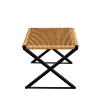 ATLAS LUGGAGE RACK PE RATTAN NATURAL METAL PRC