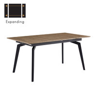 NOVEL TABLE EXTENDABLE MDF WITH PAPER VENEER WALNUT METAL BLACK E1 PRC