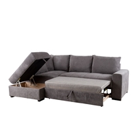 BILL SOFA BED CORNER LEFT EASY CLEAN FABRIC STONE E1 EU