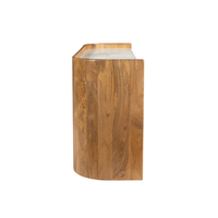 ORGANIC BITTER SIDEBOARD 4DOORS WOOD MANGO WALNUT WHITE MARBLE 165x45x75 IN