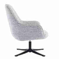 TIFFANY ARMCHAIR SWIVEL FABRIC WHITE WITH PATTERN METAL BLACK PRC