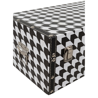 FERRE CHESTS SET 4PCS CANVAS BLACK WHITE MDF 64x40xH40cm E1 PRC