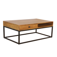 CASSETTO COFFEE TABLE 1DRAWER WOOD MANGO WALNUT METAL BLACK 100x60xH40cm IN