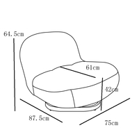 BO ARMCHAIR SWIVEL FABRIC WHITE METAL BLACK E1 PRC