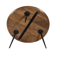 PENCIL 87 COFFEE TABLE WOOD MANGO WALNUT METAL BLACK 87x87xH45cm IN
