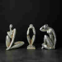 POZA 1 DECO FIGURE POLYRESIN SILVER 16x8xH21cm PRC