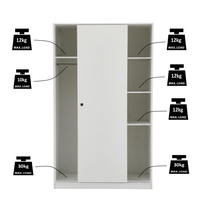 KEY WARDROBE 2DOORS CHIPBOARD WITH MELAMINE WHITE