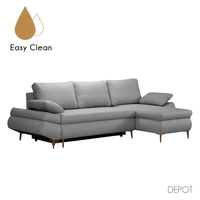 JACOB SOFA BED CORNER RIGHT EASY CLEAN FABRIC GREY E1 EU
