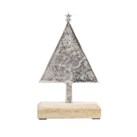XMAS FELIZ 1 TREE WOOD ALUMINIUM SILVER NATURAL 11