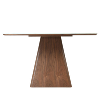 TOTEM TABLE SANDY GLASS WALNUT WHITE WITH MARBLE PATTERN VENEER ΟΑΚ E1 PRC